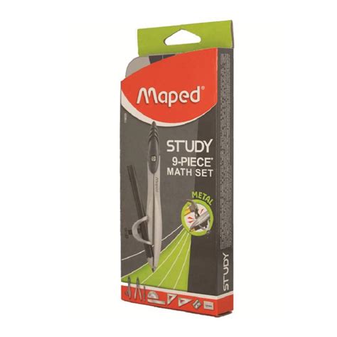 Maped Metal Essentials 9 Piece Math Set Geometry Kit-SCOOBOO – SCOOBOO