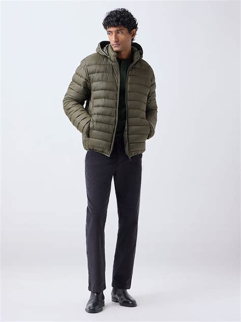 Buy WES Casuals Black Relaxed-Fit Mid-Rise Corduroy Chinos from Westside