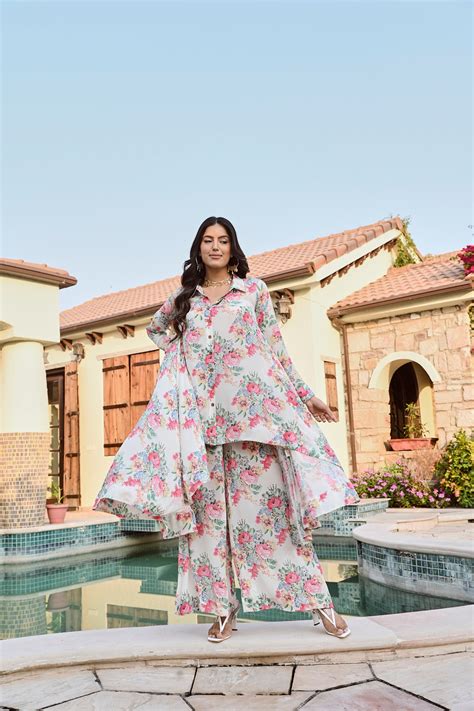IVORY RIA | SHIRT STYLE TOP , PANTS | SET OF TWO – palakandmehak