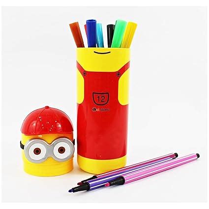 Paper Moon Cute Minions Cartoon Character Sketch Pens Box With 12 ...
