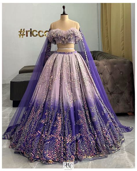 OMBRE FRILLED TOP LEHENGA – Ricco India