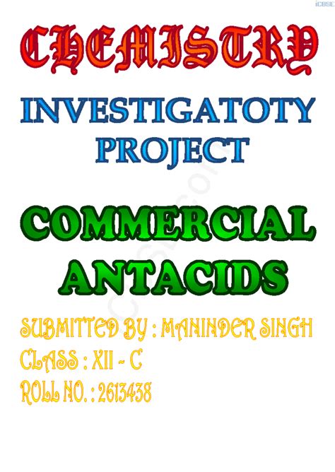 Icbse - Comparative Study of Commercial Antacids: Insights and Findings ...