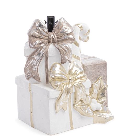 Natale base albero brecht regali bianco/oro cm.42x33 h.55 1pz 0978979