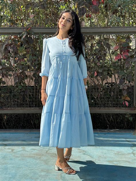 Azure Blue MIDI Dress – Inyourdreams