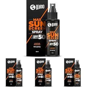 Beardo Max Sunscreen SPF 50 & PA+++ Spray for Men | Non-greasy ...