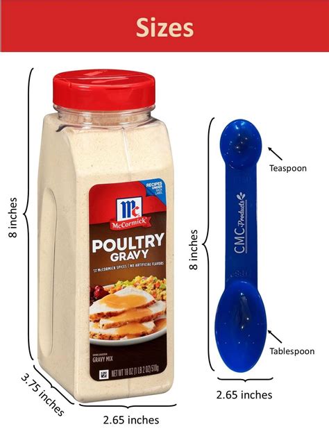Mccormick Poultry Gravy Mix (1lb 2oz) with Custom CMC Measuring Spoon ...
