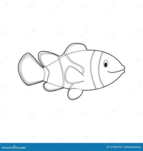 Easy Coloring Animals for Kids: Clownfish Stock Vector - Illustration ...