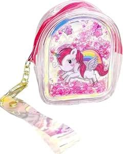 TD CREATIONS Unicorn Glitter Coin Purse Keychain Set, Clear Mini ...