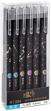 ARROLLIANT 12pcs Constellation Erasable Gel Pens 0.5mm Blue Ink Pen ...