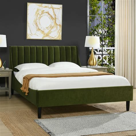 Jennifer Taylor Home Aspen Olive Green Performance Velvet Queen ...