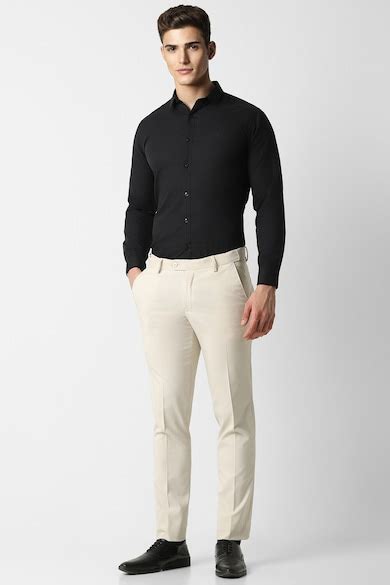 Buy Men Black Slim Fit Textured Full Sleeves Party Shirt Online ...