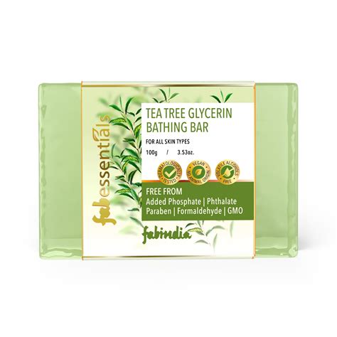 Buy Fabessentials Tea Tree Glycerin Bathing Bar - 100gm | Bathing Soap ...