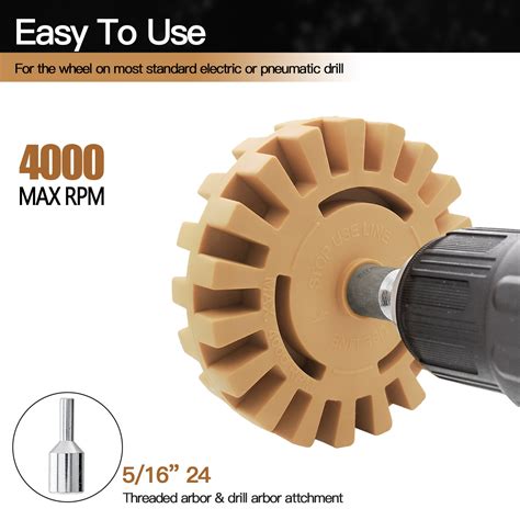 Buy AWINNER Grooved Design Rubber Eraser Wheel, Decal and Adhesive ...