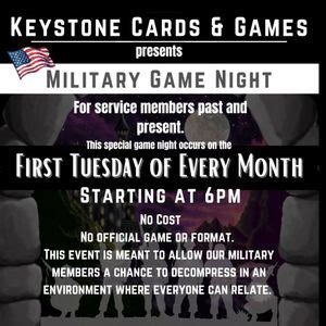 Military Appreciation Game Nights - First Tuesday of the Month, 515 S ...