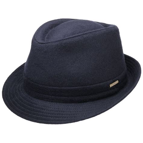 Buy Stetson Benavides Trilby Wool Hat Women/Men | Made in Italy, Blue ...