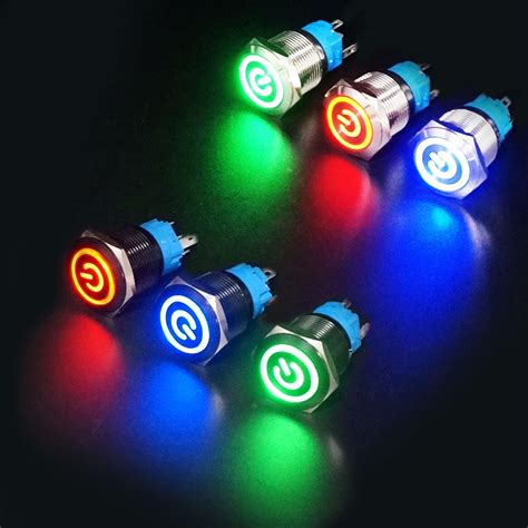 Buy weideer 16mm Momentary Push Button Switch Metal Chassis Switch ...