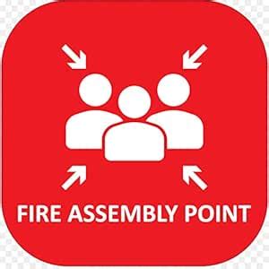 VVWV Fire Assembly Point Sign Sticker for Public Hospital Clinic Office ...