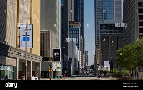 Street view in Downtown Dallas - DALLAS, UNITED STATES - OCTOBER 30 ...