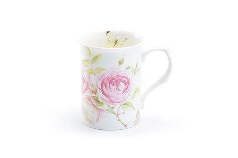 Stechcol Gracie Bone China Beau Rose and Butterfly Bone China Mug ...