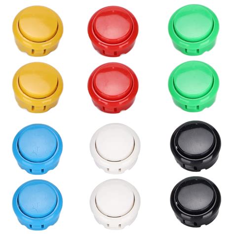 Arcade 30mm Push Buttons, QM070919 12pcs Arcade Joystick Game Console ...