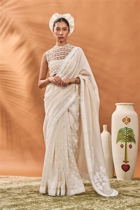 Ivory All Fours Saree – House Of Masaba