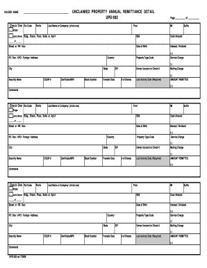 UPD 602 - Unclaimed Property Annual Remittance Detail Reporting Form ...