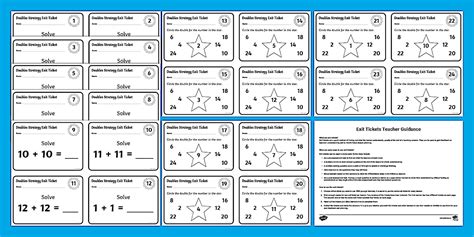 Doubles Maths Strategy Addition Exit Tickets (teacher made)