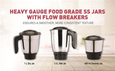 Buy USHA Colt Prime Mixer Grinder| 500W| Powerful 100% Copper Motor ...