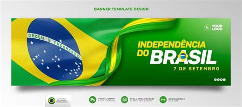 Banner template independence day brazil in 3d render portuguese ...