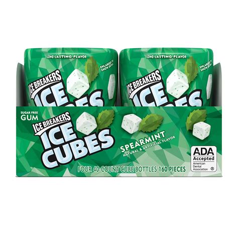 Ice Breakers Ice Cubes Spearmint Sugar Free Chewing Gum, Made With ...