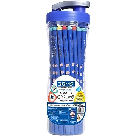 Doms Groove Super Dark HB/2 Graphite Pencils Jar Pack | 50 Pcs Pencils ...