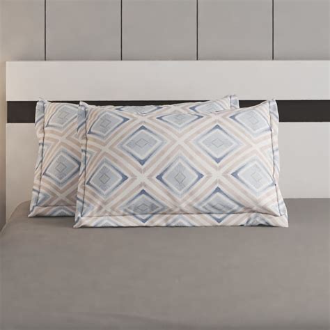 Buy Oxford Set of 2 Geometric Print Pillow Covers - 70x45cm from Home ...