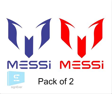 SIGN EVER Pack of 2 (1Blue 1Red) Lionel Messi Logo die cut sticker-No ...