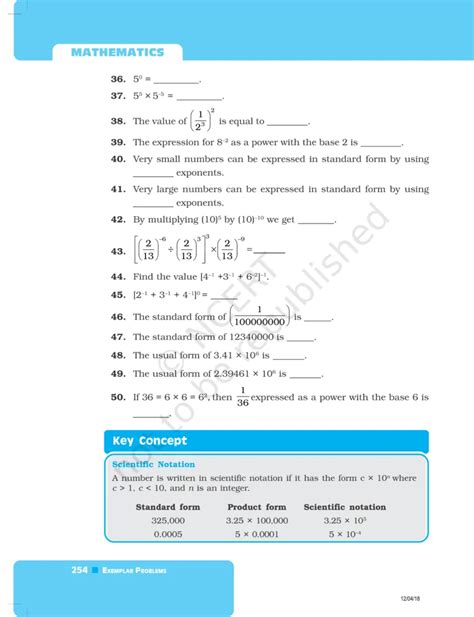 NCERT Exemplar Class 8 Maths Chapter 8 Exponents and Powers