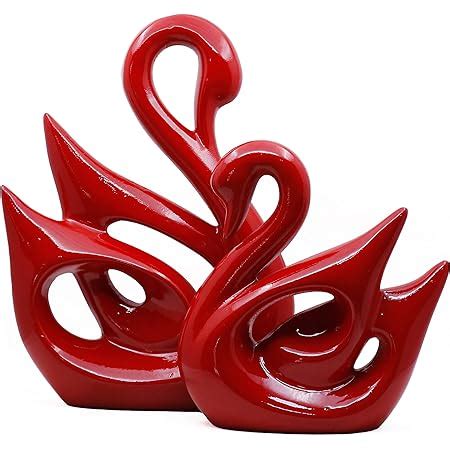 Buy Xtore Lucky Swan Couple Piano Finish Ceramic Figures for Home Decor ...