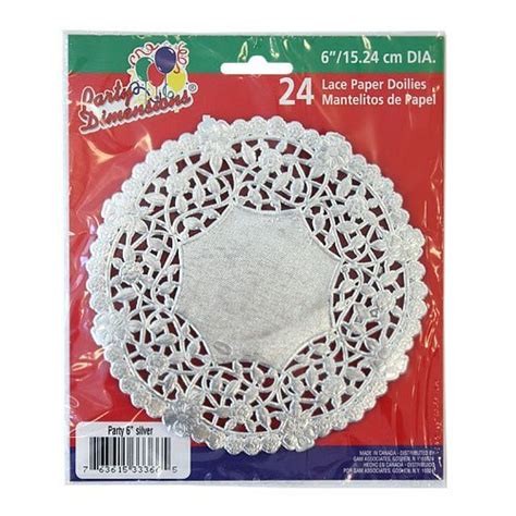 Buy Party Dimensions 71846 24 Count Lace Doily, 6", Silver Online at ...