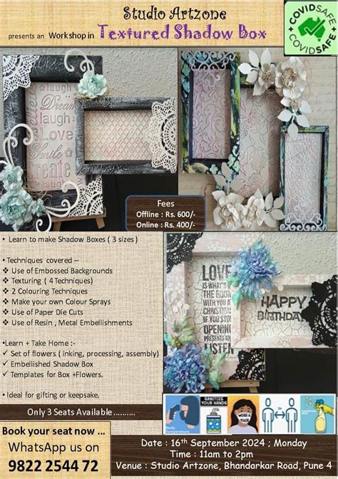 Textured Floral Shadowbox Making, Studio Artzone, Pune, 16 September ...