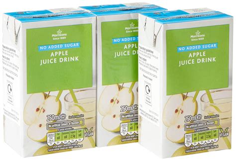 Buy Morrisons No Added Sugar Apple Juice 3x250 ml x 9 Online at ...