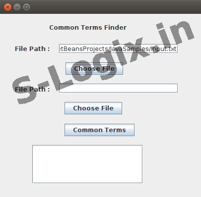 To find common terms between two files in Java | S-Logix