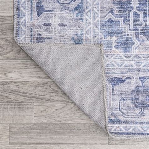 JONATHAN Y WASHABLE Alanya Ornate 6 x 6 (ft) Loomed Navy/Cream Round ...