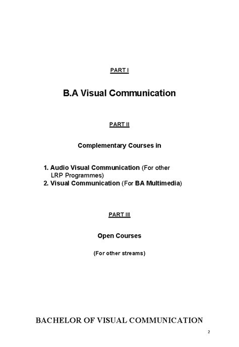 B.A Visual Communication - PART I B Visual Communication PART II ...