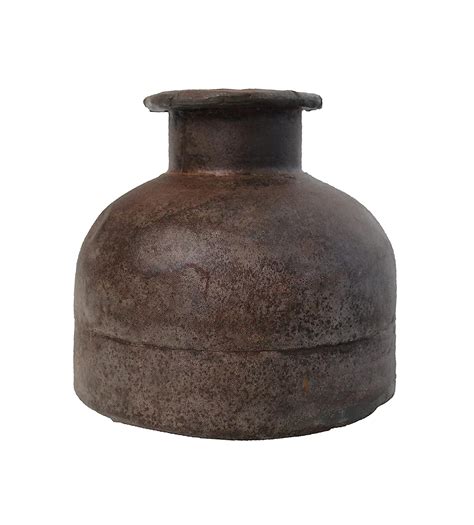 Buy Kraft Kreations Vintage Rustic Metal Flower Vase I Matki Shape I ...