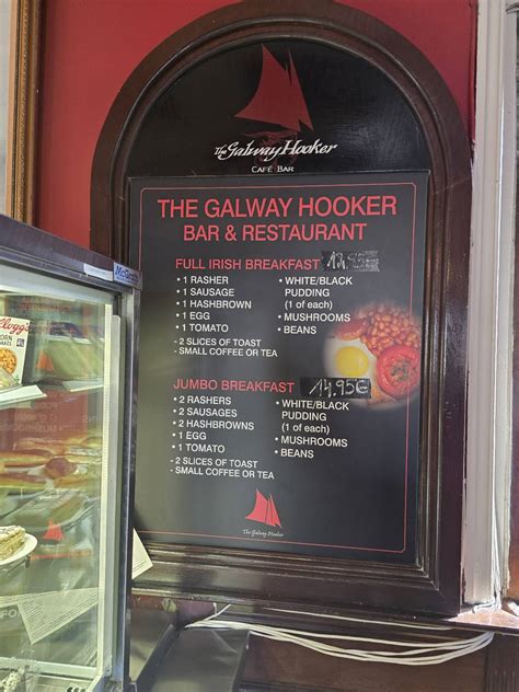 Menu at The Galway Hooker Bar, Dublin