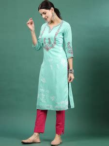 Sangria Women Embroidered Straight Kurta - Buy Sangria Women ...