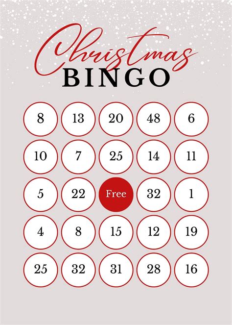 Free printable Christmas bingo card templates - Worksheets Library