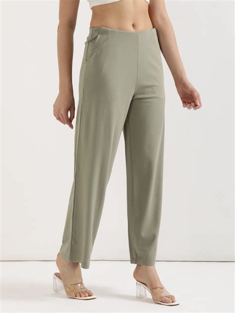 Women Mint Green Wide Leg Pants
