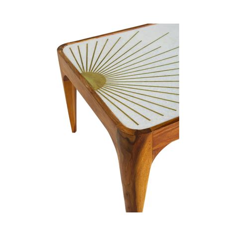 Mare Brass Starburst Rectangular Coffee Table – Nismaaya Decor