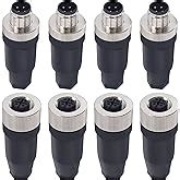 Lonlonty M8 4 Pin Male & Female Socket Panel Aviation Wire Connector ...