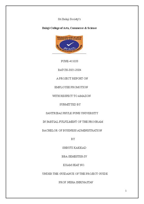 Employee promotion - Sri Balaji Society’s Balaji College of Arts ...