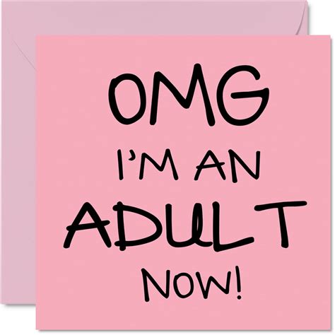 Buy Funny 18th Birthday Card for Girls Her - OMG I'm an Adult Now ...